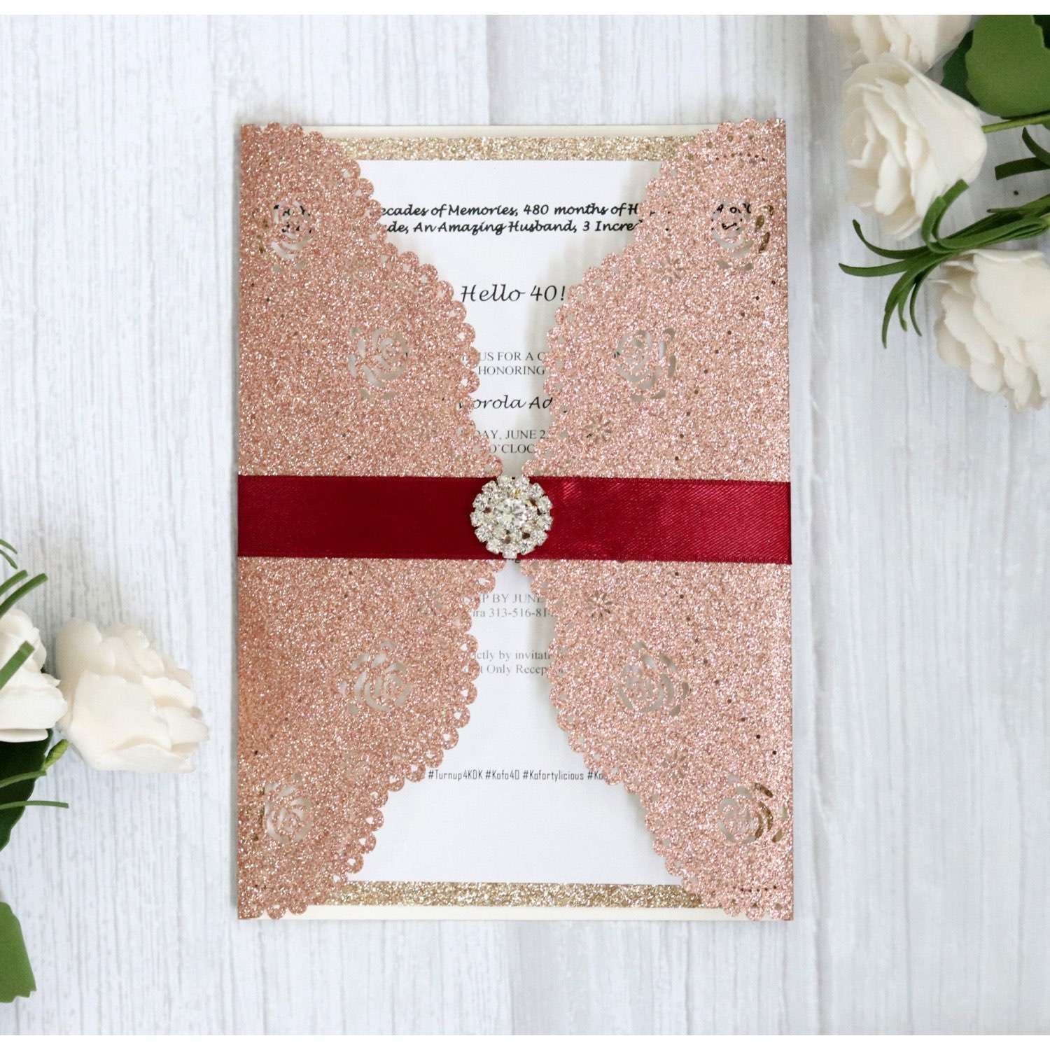 Elegant Invitation Card Laser Cut Paper  Holiday Greeting Card Wedding Invitation